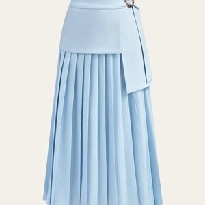 NWT Blue‎ Pleated Midi Skirt XS Commense